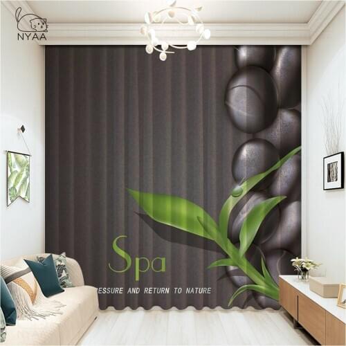 3D Bamboo Running Water Green Bamboo Window Curtain Home Curtains Kids Bedroom Children Curtains For Living Room Micro Shading