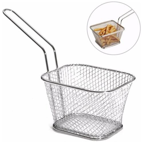 4Pcs/Lot Chips Mini Fry Baskets Stainless Steel Fryer Basket Strainer Serving Food Presentation Cooking Tool French Fries Basket