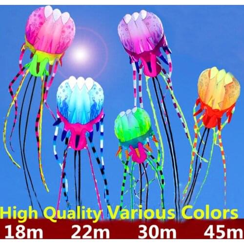Free shipping large jellyfish kites flying outdoor octopus kite reel power kite for adults 3d kite factory parafoil toys factory