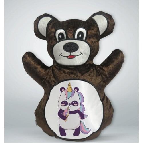 BK Gift Panda Designed Brown Teddy Bear Yastık-1