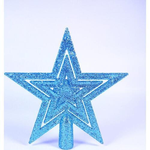 20cm Glitter Christmas Tree Topper Star Plastic Star Tree Topper for Christmas Table Decor Colorful Craft New Year DIY Accessory