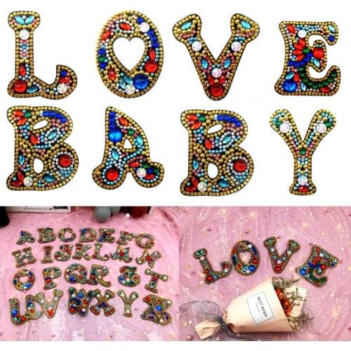 DIY Diamond Keychain A-Y Diamond Painting Letter Keyring Keychains Cross Stitch Embroidery Women Bag Key Chain Decoration