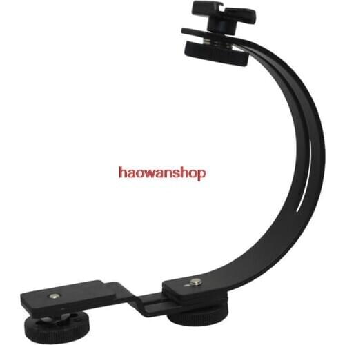 C-Shape Adjustable 1 flash hot shoe Bracket stand for Flash LED Video light DC DSLR SLR DV