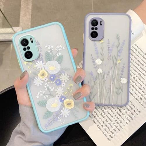 LOVECOM Fashion Art Flower Case For Xiaomi Redmi Note 10 9 Pro 10S 9S POCO X3 Pro NFC 11 Lite Lens Protection Clear Phone Cover