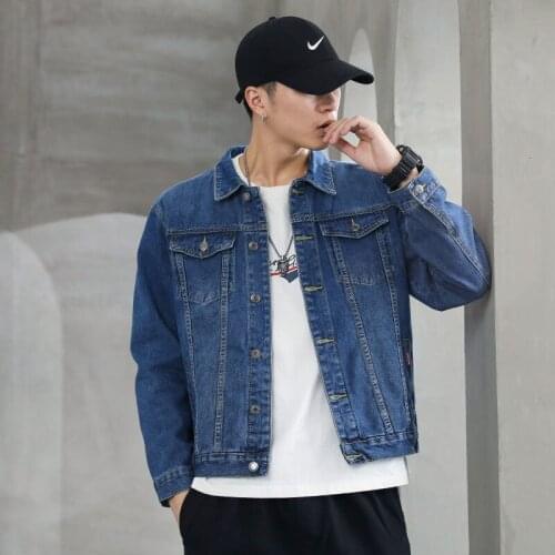 Hiphop Denim Jacket For Men All-match Trend Long Sleeve Tops Loose Streetwear Coat Male Clothes Casual Outer Wear Overalls M-5XL