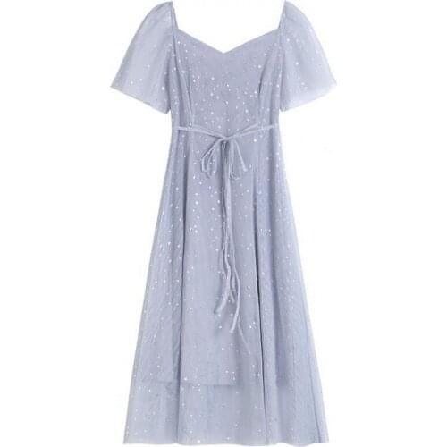 Elegant Pastel Ukraine Sequin Vacation Lining Vestidos Trendy Summer New Style Dress Women Lovely Party Dress Lovely Robes