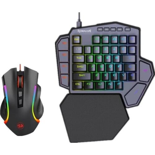 Redragon – one-handed K585 RGB gaming keyboard and M607RGB mouse, with GA200 converter, for Xbox One, PS4, Switch, PS3 and PC