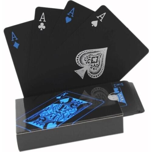 Quality Plastic Pvc Poker Waterproof Black Playing Cards Creative Gift Durable Poker