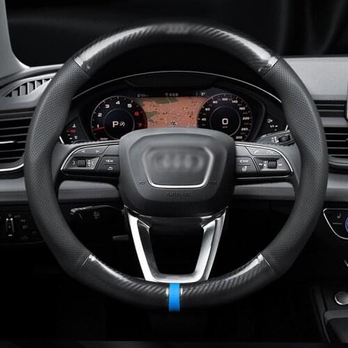 Steering wheel cover set for Audi Q2L Q3 Q5L Q7 A1 A3 A4L A5 A6L A8L carbon fiber Car Steering Cover Shell car accessories