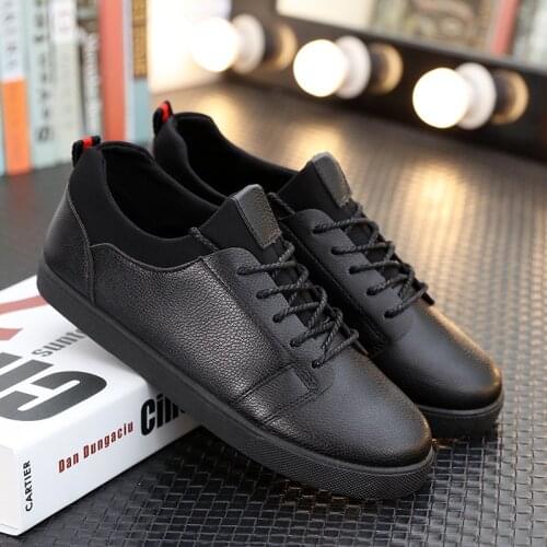 Hot sale New Black White Shoes Men Casual Shoes Fashion Male Sneakers Casual Flats Shoes Pu Leather Men Shoes Brand Man Footwear