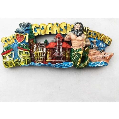 Poland Gdansk city Gdynia landmark building tourism souvenir magnetic stereo fridge magnet