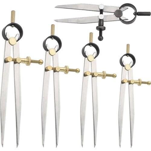 MIUSIE 1PCS Adjustable pacing Gauge Line Drawing Device Leather Stitch Hole Distance Measure Compass Leather Divider Tool