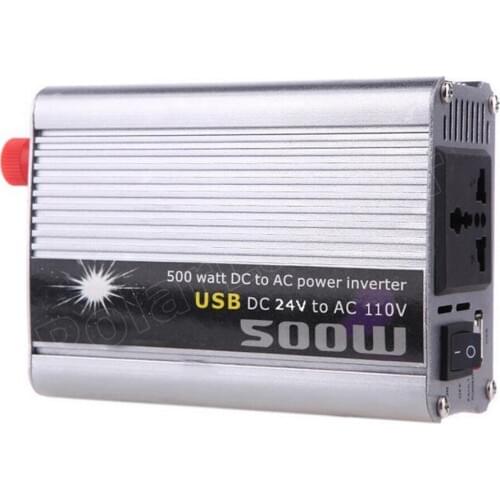 Modified sine wave 500w DC 24V to AC 110V converter voltage transformer Car inverter power supply switch USB charger