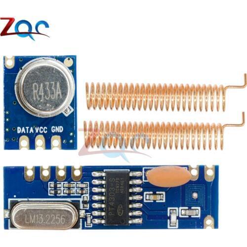 433MHz 100 Meters Wireless Module Kit ASK Transmitter STX882 + ASK Receiver SRX882 + 2Pcs Copper Spring Antenna