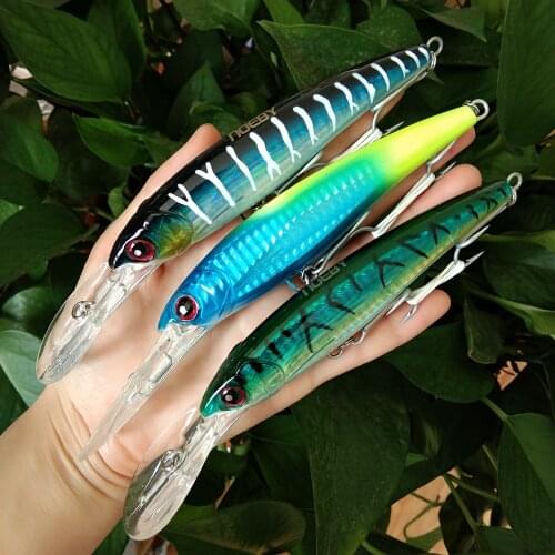 NOEBY 3pcs 16cm 73g Slow Sinking Trolling Artificial Baits Sea Fishing Wobblers Minnow Lure