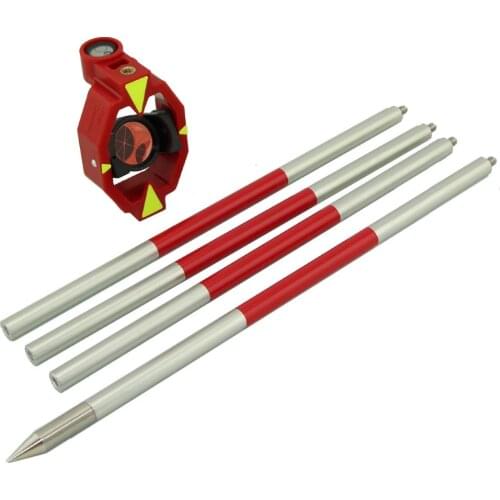 NEW mini prism with 4 poles for Leica swiss type total station Prism constant = 0 mm GMP111-0 Inline Metal Prism Pole Set