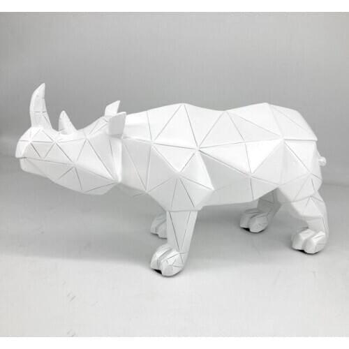New Geometric rhinoceros statue decoration artware sculpture statue decor home decoration accessories esculturas escultura gift