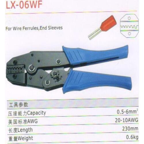 Crimping Pliers Ratchet Terminal Crimping Tools For Wire Ferrules,End Sleeves Capacity 0.5-6mm2 20-10AWG Wire Crimpers