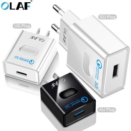 Olaf Quick Charge 3.0 Fast Charger EU/US/AU plug Mobile Phone For iphone qc 3.0 charger Wall USB Charger Adapter For Xiaomi 10