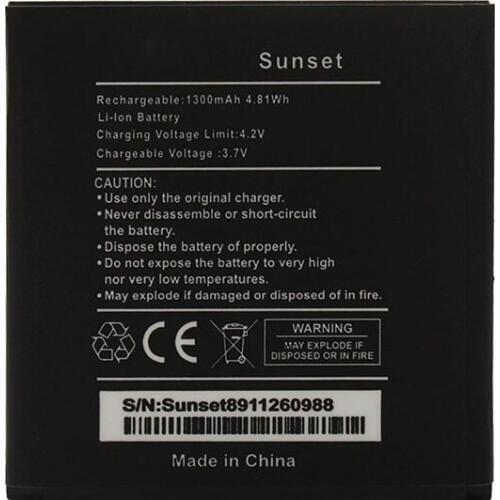Original antirr Battery For Wiko Sunset 1300mAh 3.7v 4.81wh High Quality Mobile Phone Batteries