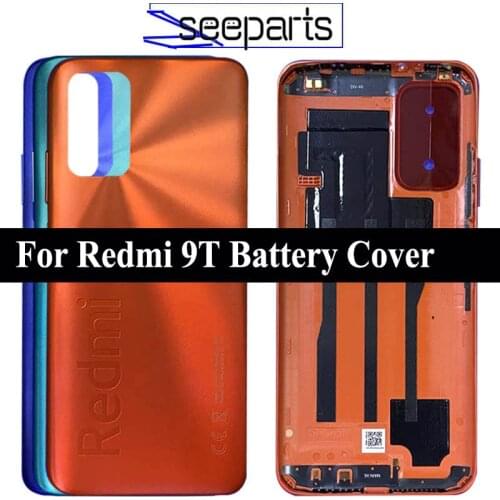 ORIGINAL 6.53" For Xiaomi Redmi 9T Battery Cover Back Glass Panel Rear Housing Case For Redmi 9T Back Cover