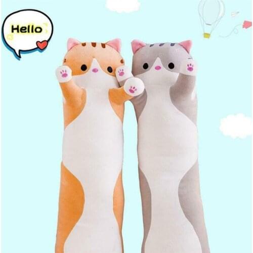 Plush Toys Animal Cat Cute Creative Long Soft Toys Office Lunch Break Nap Sleeping Pillow Cushion Stuffed Gift Doll for Kids
