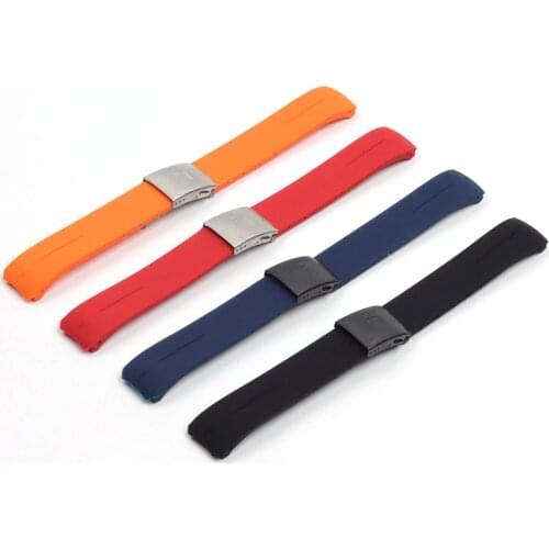 Fit for Tissot T-TOUCH T013 T047 21mm Soft Silicone Rubber Watch Band Black Orange Sport Waterproof Strap T091 T013420A Tools