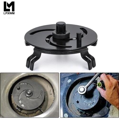 3 Jaws Adjustable Car Fuel Tank Lid Wrench Tool Fuel Pump Sender Collar Oil Cover Pump Cap Spanner Removal Tool 100-170MM OFRT03