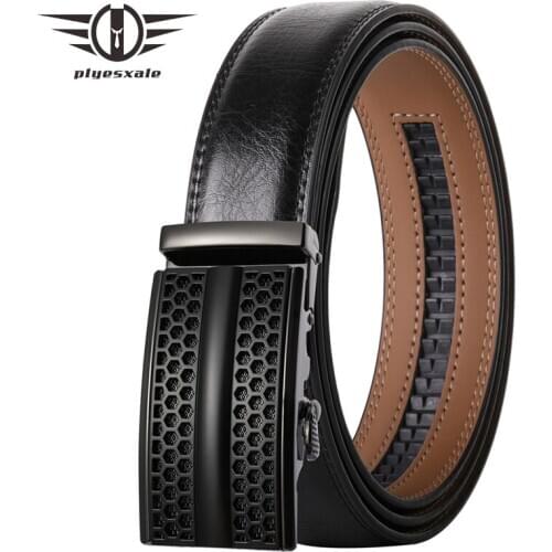 Luxury Blue Black White Brown Men Belt High Quality Cow Genuine Leather 3.5cm Width Automatic Buckle Belts for Men 2021 B430