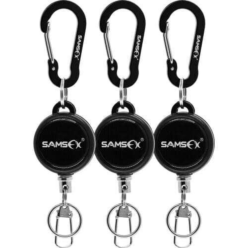 SAMSFX Fly Fishing Zinger Retractor Tools Extractor Keeper Retractable Key Chain Reel Badge Holders 3PCS in Pack