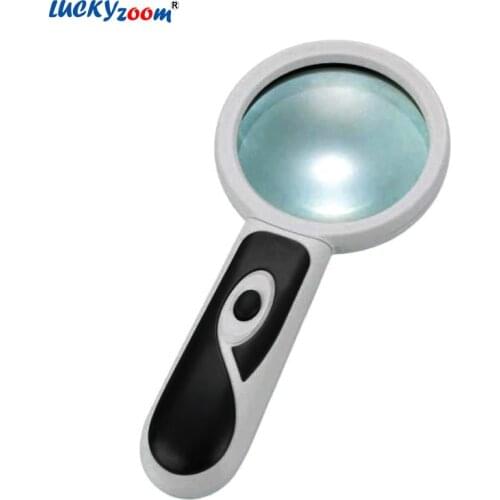 Handheld Pullout Magnifying Glass With 2 LED light Illuminated Magnifier Lupa 3X 20X Glass Lens Reading Magnifier Jewelry Loupe