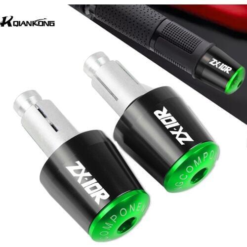 With zx-10r logo For Kawasaki ZX10R ZX-10R 2003 2004 2005 2006 2007 2008 2009 Motorcycle Hand Bar End Handlebar Handle Grips Cap