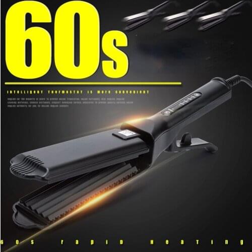 Professional Hair Crimper Curling Iron Wand Ceramic Corrugated Wave Corn Irons Wave Curler Iron Electric Corrugation Plate Clip