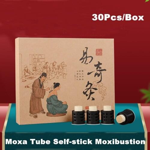 30pcs Moxa Tube Self-stick Chinese Moxibustion Stickers Inflammation Therapy Acupuncture Point Mini Heating Burner