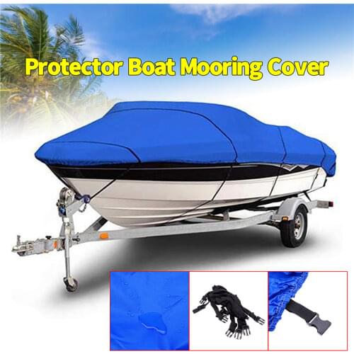 Heavy Duty Fishing Ski Boat Cover for 11-13' 14-16' 17-19' 20-22' V-Hull Waterproof Sunproof UV Protector Boat Mooring Cover