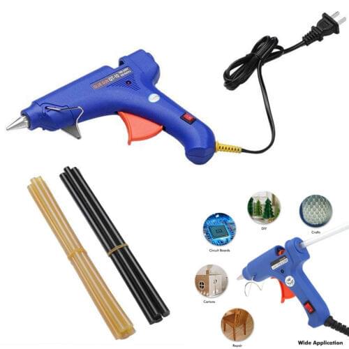 Hot Melt Glue Gun with 10pcs 7mm Glue Stick Industrial Mini Gun For Garden