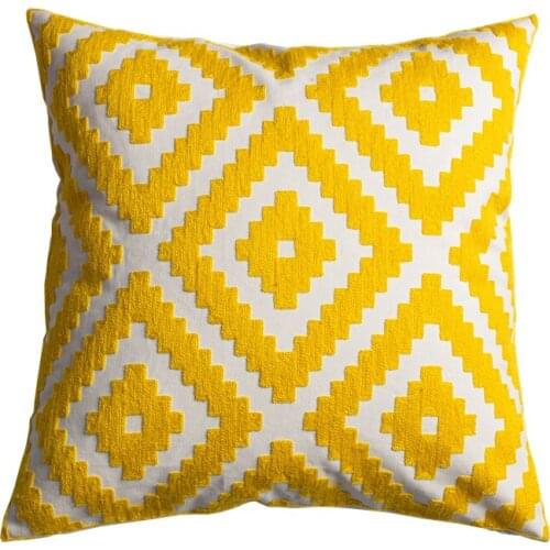 Home Decoration geometry Cushion Cover Ethnic Style Canvas Square Embroidery Pillow Cover for Sofa Bed