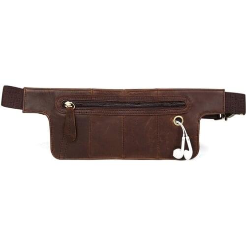 High Quality Chest Messenger Bag For Man Handbag Leather Travel Waist Pack Fanny Pack Men Leather Belt Waist Bag Phone Pouch
