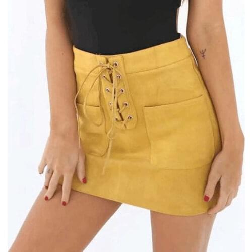 Women Skirt Velvet Fashion Pockets Solid Lace Up Bandage Casual Ladies Mini Pencil Skirt New Summer Skirt Bottoms Pink Khaki