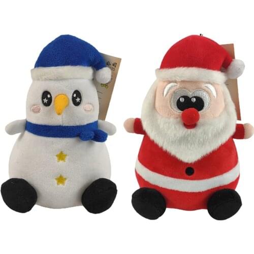 1pcs Q Version Christmas Doll Cute Santa Snowman Tumbler Doll Christmas Decorations For Home Baby Toy Desktop Ornament Kids Gift
