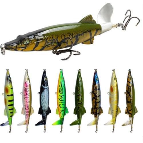 1pcs Whopper Plopper 13cm 16g Topwater Fishing Lure Lifelike Hard Bait Wobbler Popper Rotating Tail Fishing Tackle Geer Pesca