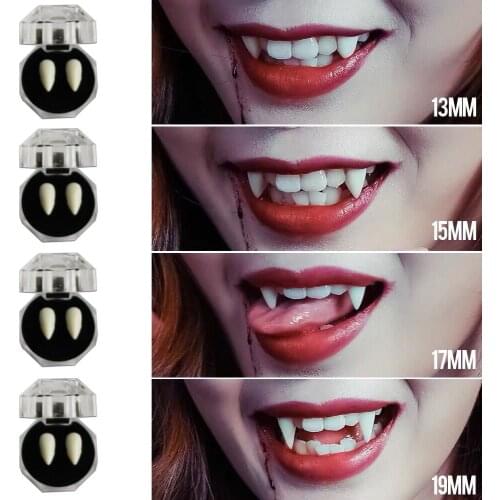 13/15/17/19MM DIY Safe Resin Halloween Costume Props Masquerade Party Zombie Dentures Cosplay Props Horror Vampire Party Decor