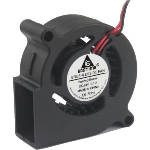 2 Pieces Gdstime 5cm DC 24V 50x50x20mm 50mm Blower Fan 5020s Electrical Hot Air Blower Fan Motor Brushless Small Cooler 24Volt