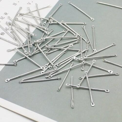 20pcs/cylindrical connecting rod earrings metal rod ear hook clip DIY handmade jewelry accessories