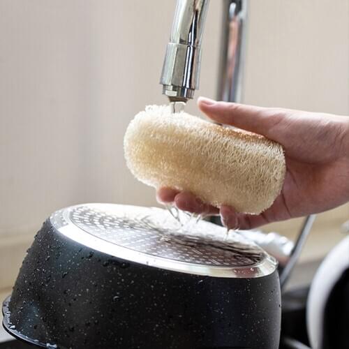 6pcs Kitchen Clean Brushes Scrub Pad Natural Loofah Dishwashing Cloth Scrub Pad Dish Bowl Pot Easy To Clean Scrubber Sponge