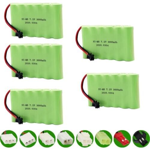 3000mah 7.2V AA NiMH Battery AA 7.2v 700mAh upgrade Battery rc battery For Rc toys Car boats Tanks Trains Robot Gun 5PCS/lot