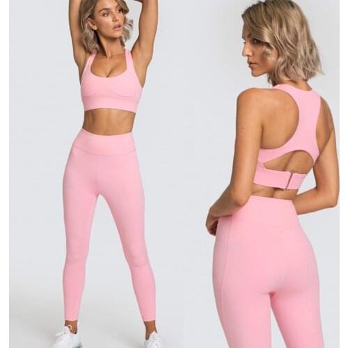 Seamless 2PCS Yoga Set Sports Bra Fitness Gym Shorts Solid Colours Gym Set Running Sportswear Women Sports Suits