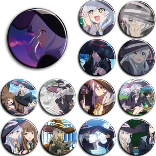 Wandering Witch The Journey of Elaina Japanese Anime Elaina Metal Badge Brooch Pin Buttons Collection Holiday Gifts Cosplay