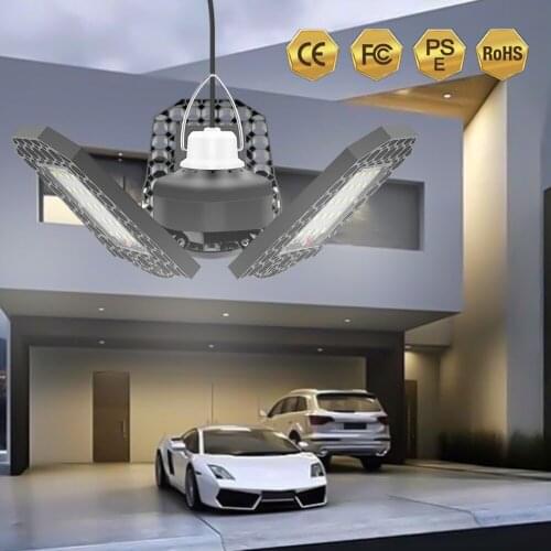 Solar LED Garage Light Deformable Lamp 60W 80W LED Garden Solar Light Bulb Outdoor Waterproof Street Lamp Courtyard Pendant Lamp