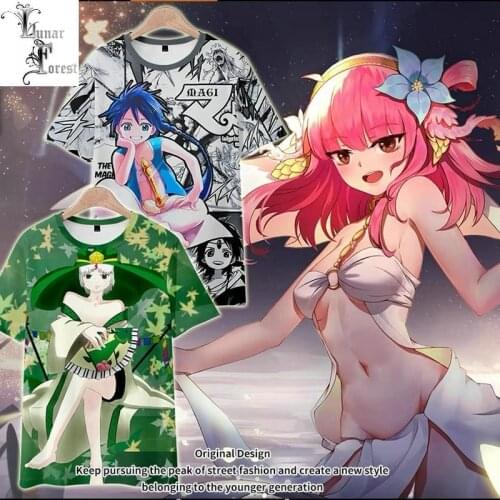 Magi The Kingdom of Magic 3D Printing T-shirt Summer Fashion Round Neck Short Sleeve Popular Japanese Anime Streetwear Plus Size